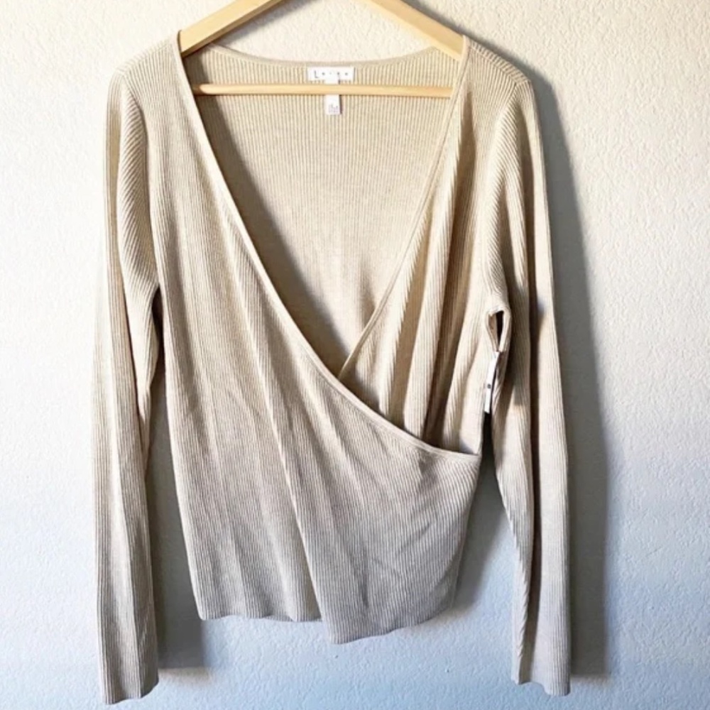 Leith Long Sleeve wrap style Top Size XL NWT fits like large